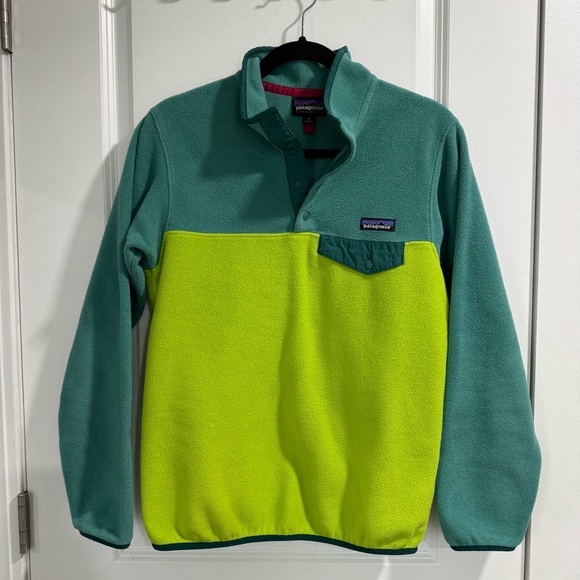 Patagonia Lightweight Synchilla Snap-T PulloverFleece  Blue Green Pink S - Picture 2 of 8